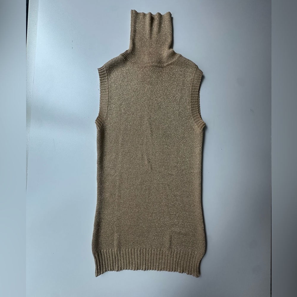D&G Tan Knit Turtleneck Top